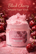 Whipped Sugar Scrub – Black Cherry | Exfoliating Body Scrub | Soft Smooth Skin | Sweet Fruity Scent | 8 oz | PureBellissimo