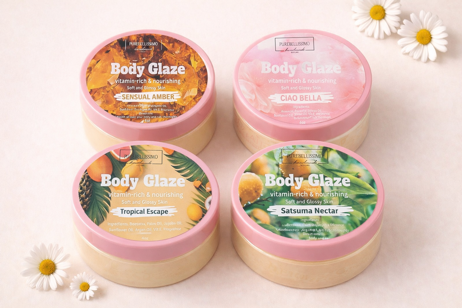 Customize Your Own Body Glaze Box (Choose Any 4) | Hydrating Glossy Skin Set