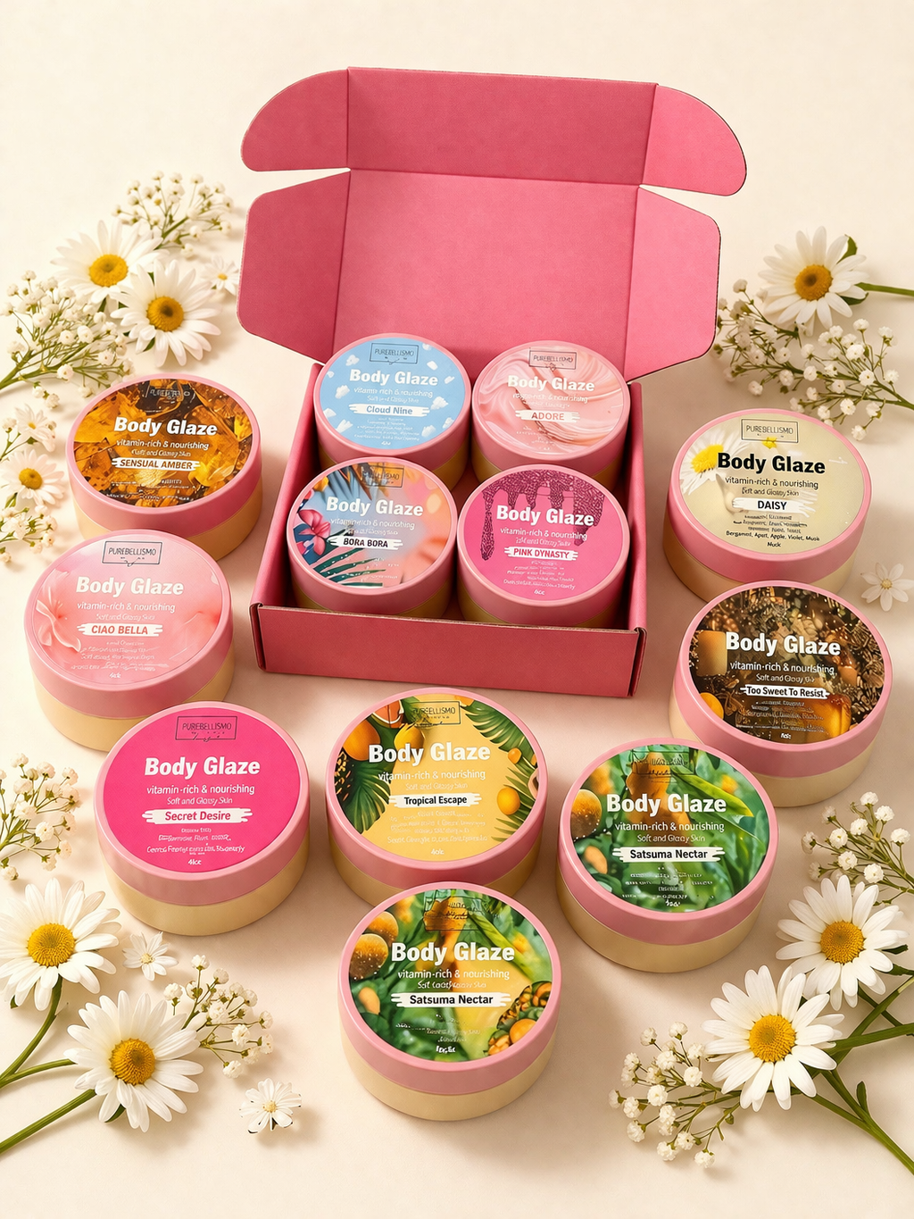 Customize Your Own Body Glaze Box (Choose Any 4) | Hydrating Glossy Skin Set