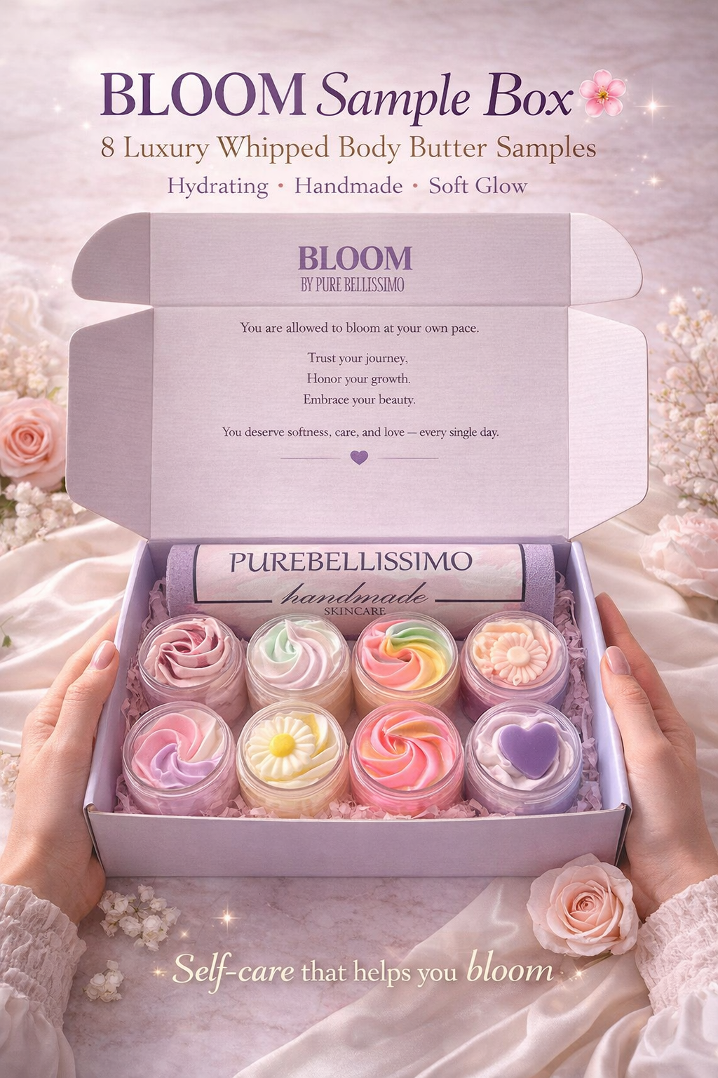 Bloom Box by PureBellissimo – 8 Piece Body Butter Collection Gift Set