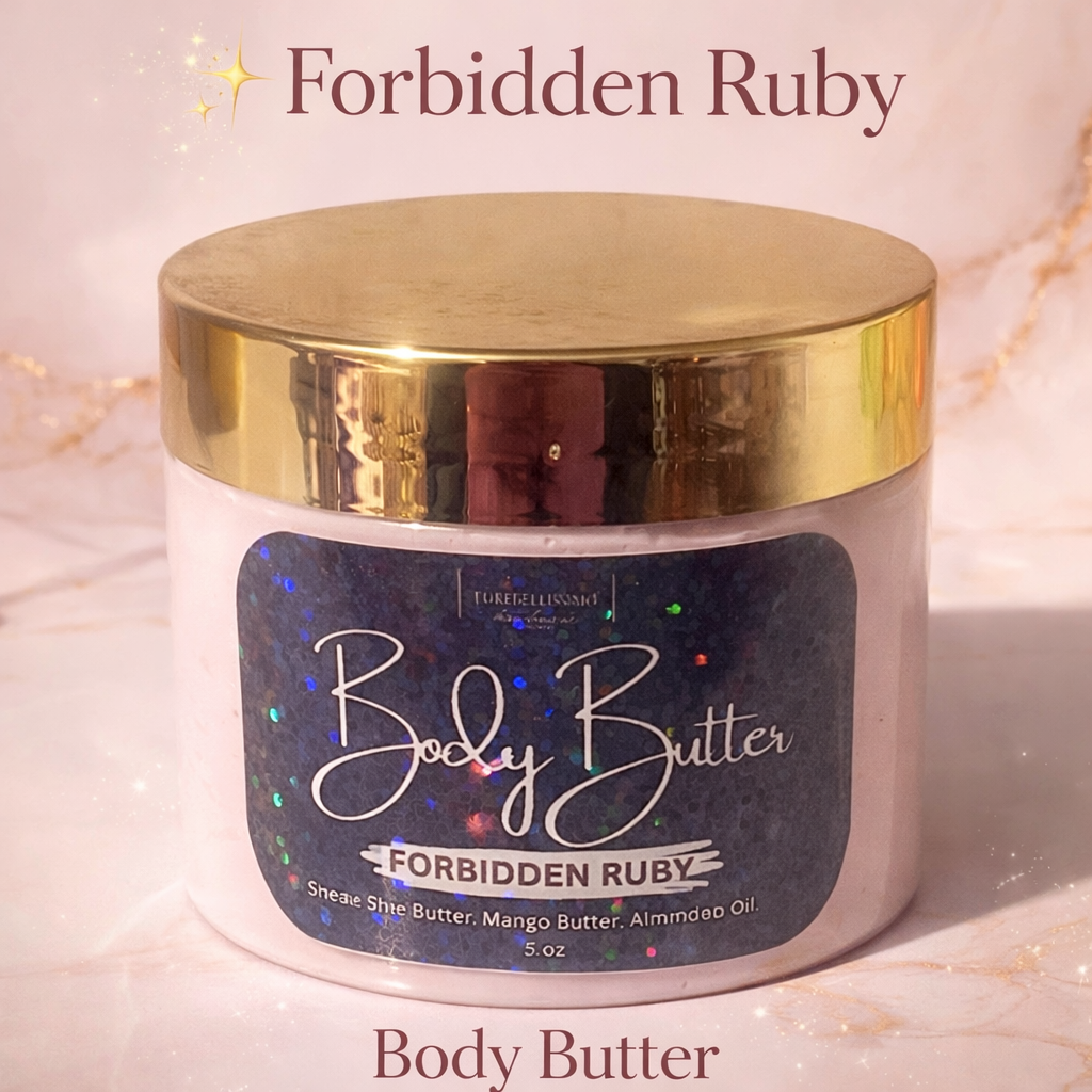Forbidden Ruby Body Butter – Whipped Shea & Mango Butter | Soft Glow Moisturizer | 5 oz