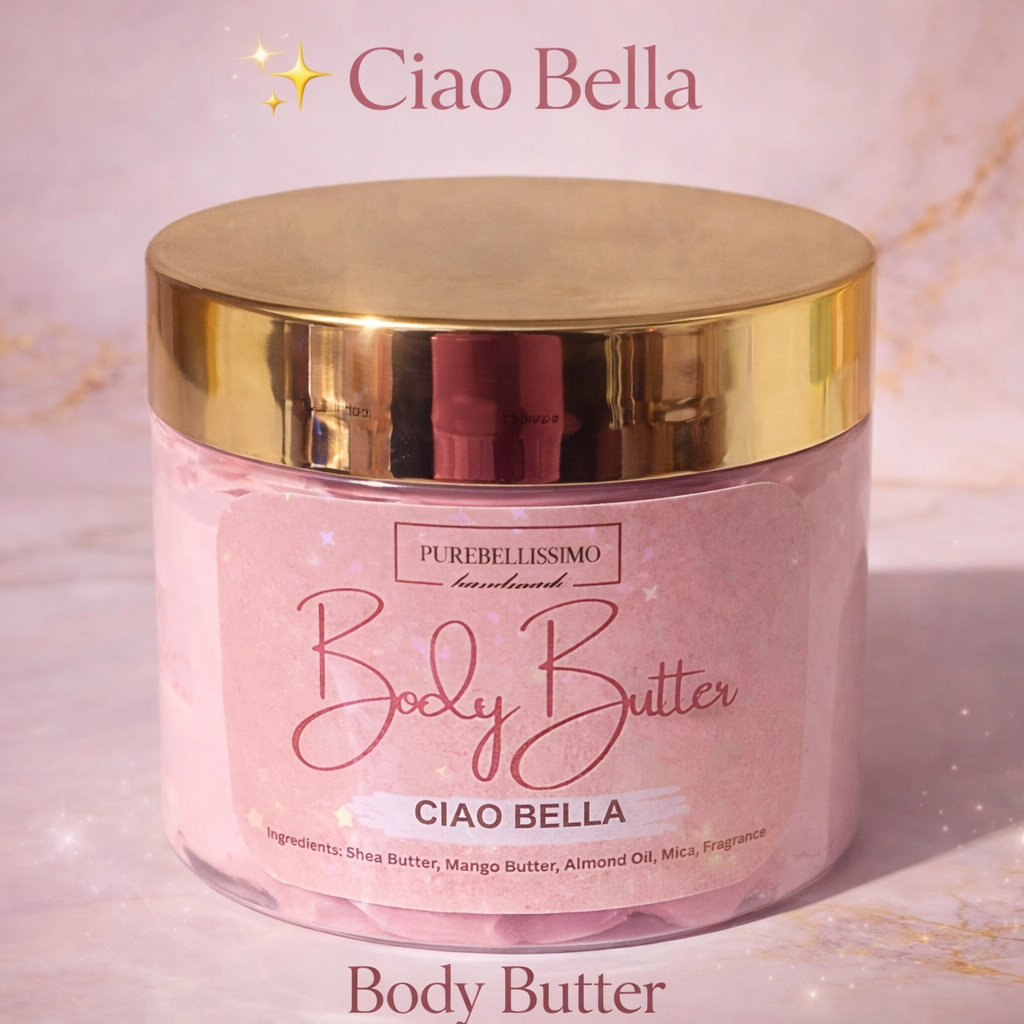 Ciao Bella Body Butter – Whipped Shea & Mango Butter | Soft Hydating Glow | 5 oz