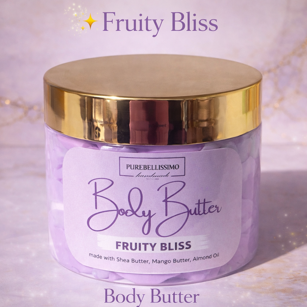 Fruity Bliss Body Butter – Whipped Shea & Mango Butter | Soft Hydrating Glow | 5 oz