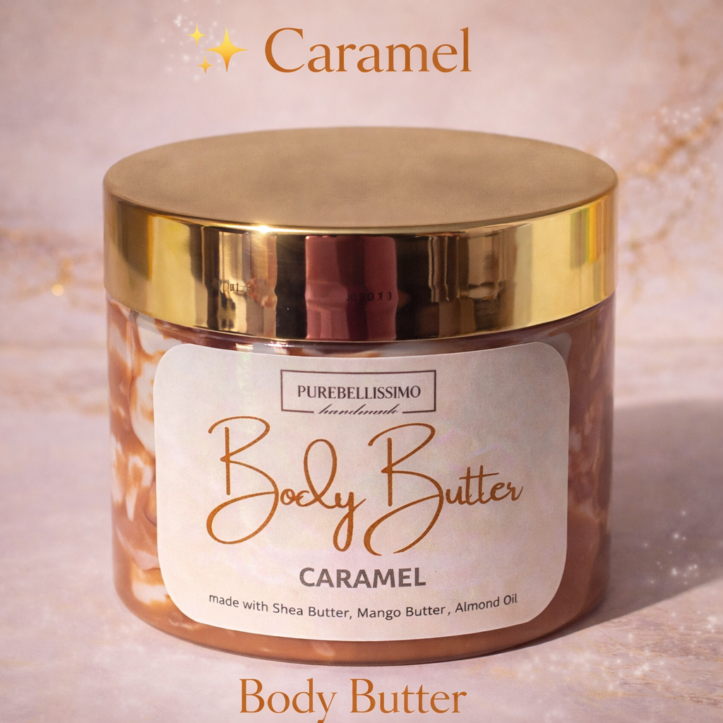 Caramel Body Butter – Whipped Shea & Mango Butter | Deep Hydration Glow | 5 oz