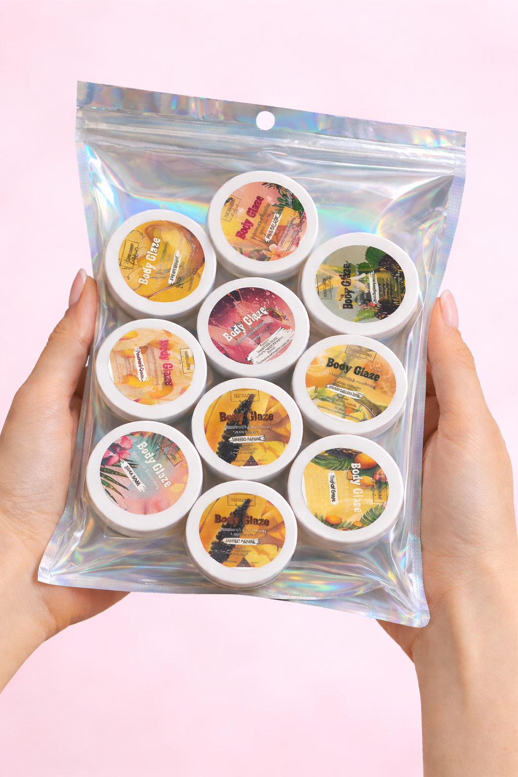 Body Glaze Sample Pack – 9 Gourmand & Tropical Scents | Hydrating Glossy Skin Collection