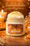 Whipped Sugar Scrub – Sensual Amber | Exfoliating Body Scrub | Soft Smooth Skin | Warm Luxury Scent | 8 oz | PureBellissimo