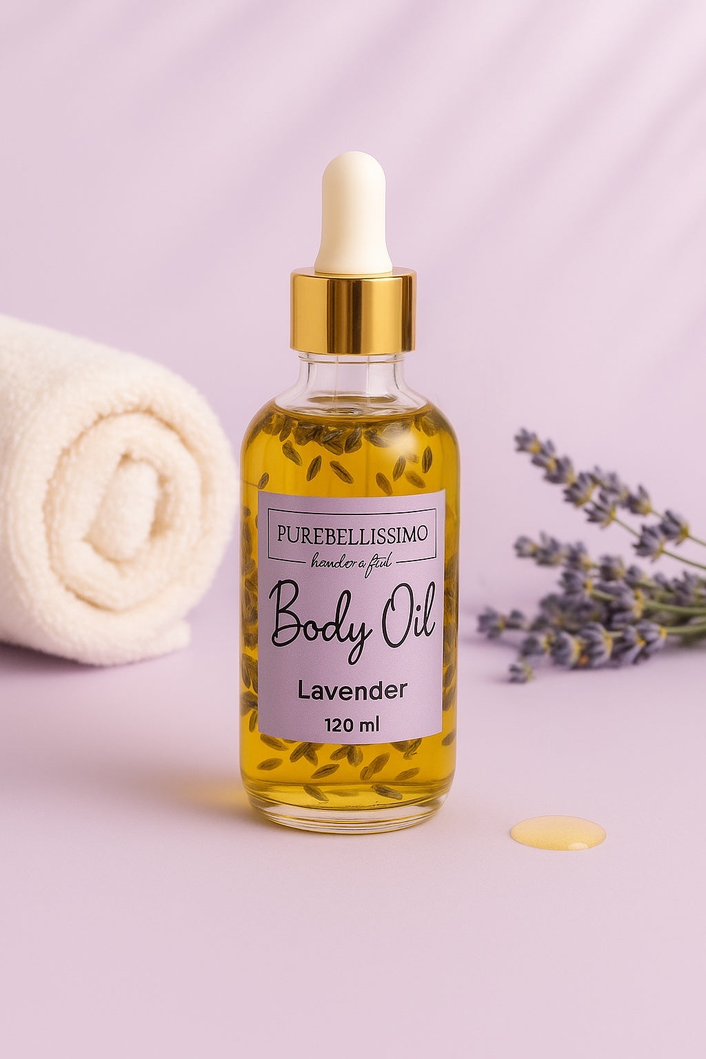 Lavender Body Oil | Lightweight Hydrating Glow | PureBellissimo